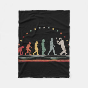 The Cricket Evolution Retro Cricketer Men Cricket Fleece Blanket