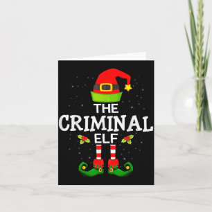 The Criminal Elf Christmas Family Matching Pajama  Card