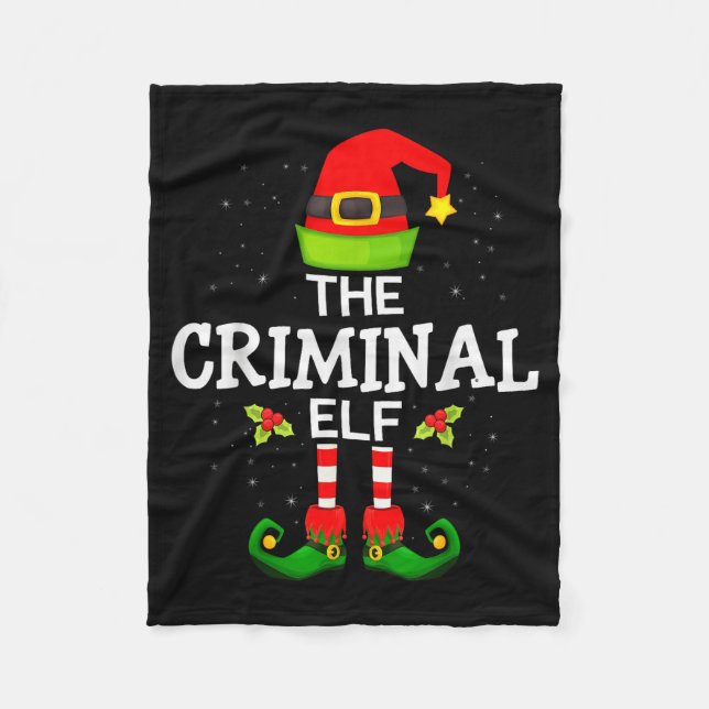 The Criminal Elf Christmas Family Matching Pajama  Fleece Blanket (Front)