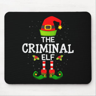 The Criminal Elf Christmas Family Matching Pajama Mouse Mat