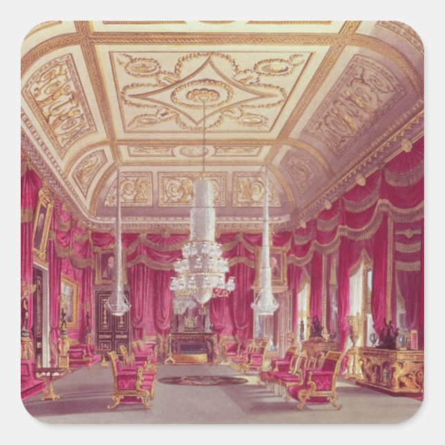 The Crimson Drawing Room, Carlton House Square Sticker (Front)