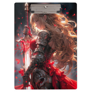 The Crimson Knight Anime Warrior Princess Art Clipboard
