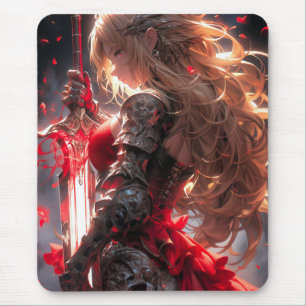 The Crimson Knight Anime Warrior Princess Art Mouse Mat