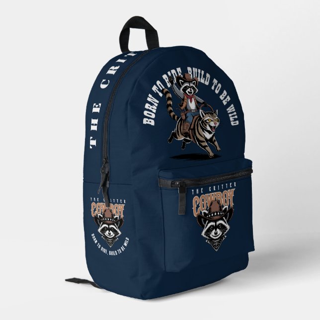 The critter cowboy (Dk. mode) |  Printed Backpack (Back Corner Left)