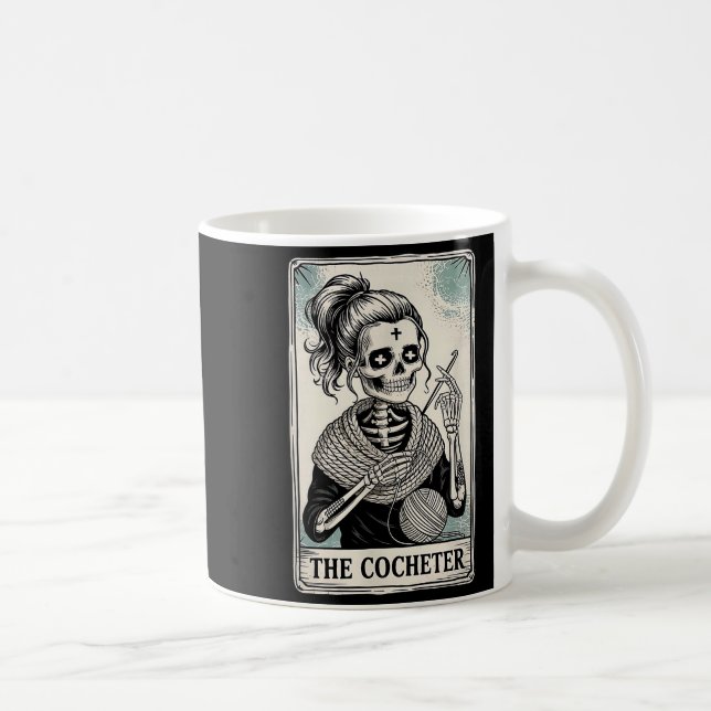 The Crocheter Tarot Card Funny Yarn Design  Coffee Mug (Right)