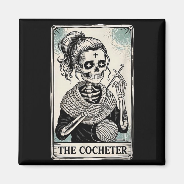 The Crocheter Tarot Card Funny Yarn Design  Magnet (Front)