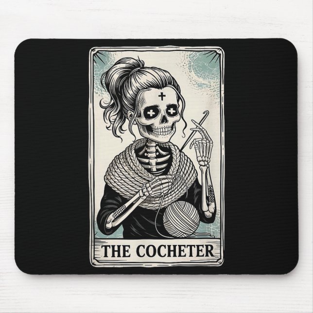 The Crocheter Tarot Card Funny Yarn Design  Mouse Mat (Front)