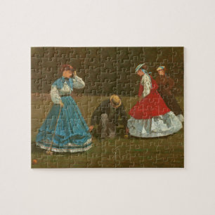 The croquet game, 1866 (oil on canvas) jigsaw puzzle