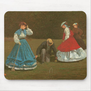 The croquet game, 1866 (oil on canvas) mouse mat