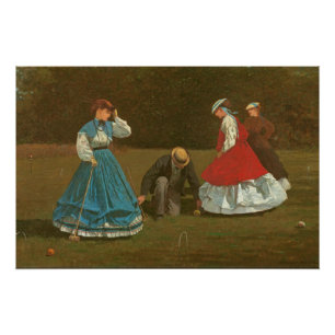 The croquet game, 1866 (oil on canvas) poster