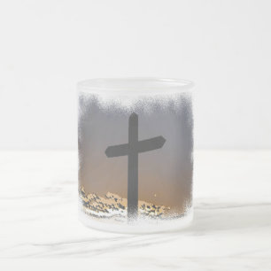The Cross Frosted Glass Coffee Mug