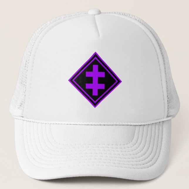 The Cross Of Lorraine - v2 (purple)  Trucker Hat (Front)
