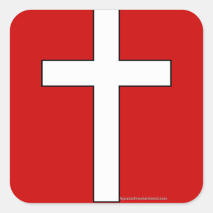 The Cross Square Sticker