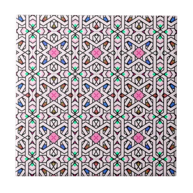 The Cross Stars in Colourful Seamless Pattern  Tile (Front)