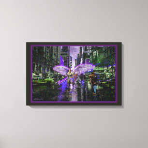 The Crossing Guard Oil 24x16 Stretched Canvas Print