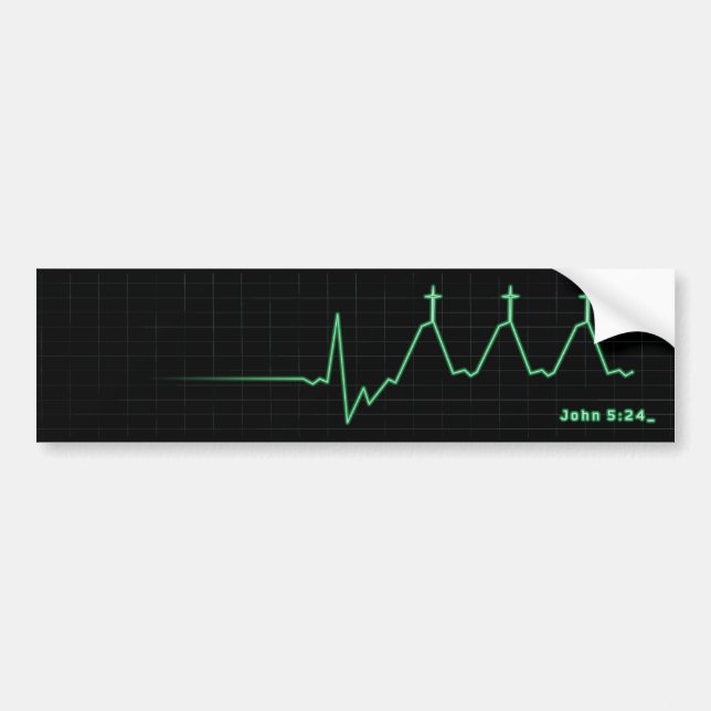 The Crossover EKG Bumper Sticker (Front)