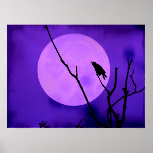 The Crow and the Amethyst Moon Poster