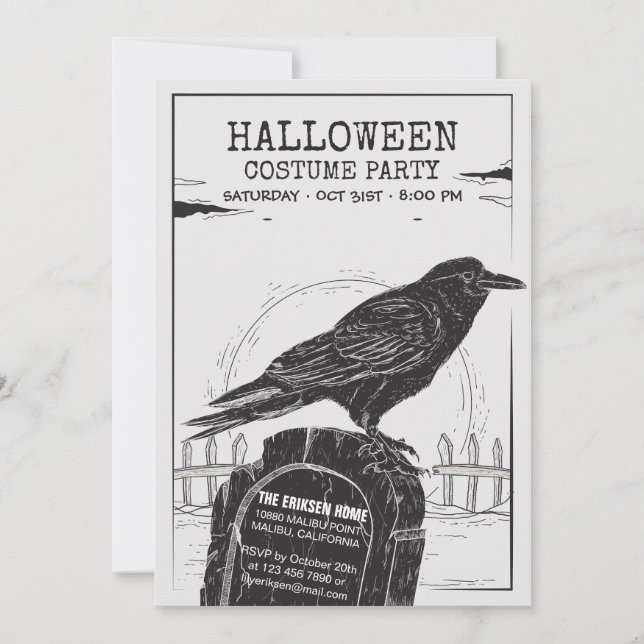 The Crow Halloween Costume Party Invitation (Front)