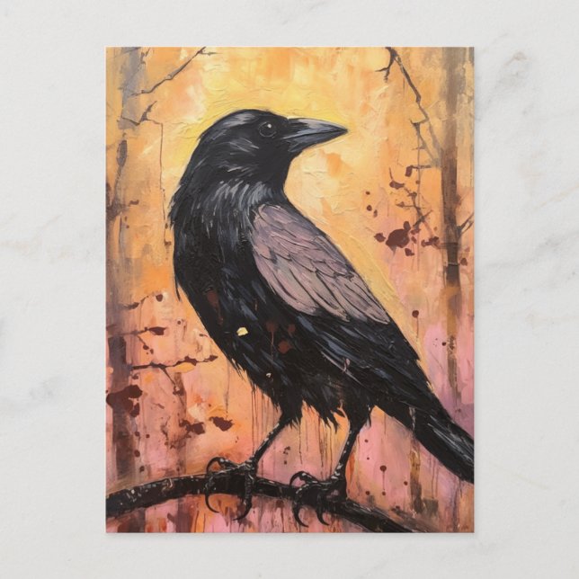 The Crow on a Branch Postcard (Front)