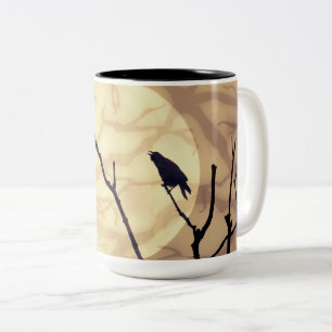 The Crow, The Moon, The Shadows Two-Tone Coffee Mug