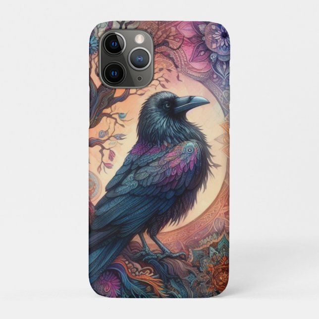 The Crow Tree of Life Mandala Pagan  Case-Mate iPhone Case (Back)