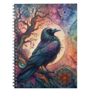 The Crow Tree of Life Mandala Pagan Notebook