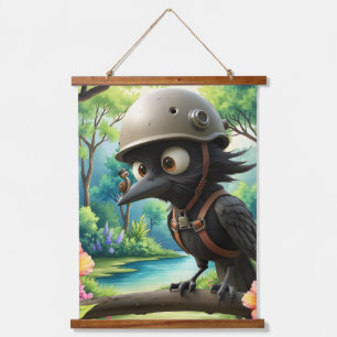 The Crow Who Took Flying Advice from a Snail. Hanging Tapestry