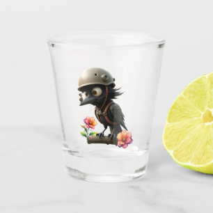 The Crow Who Took Flying Advice from a Snail. Shot Glass