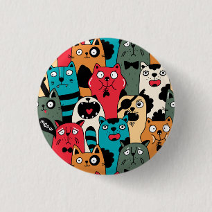 The crowd of cats 3 cm round badge