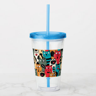 The crowd of cats acrylic tumbler