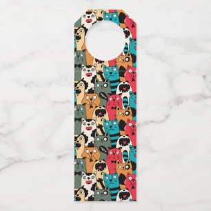 The crowd of cats bottle tag