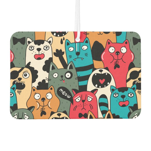 The crowd of cats car air freshener (Front)