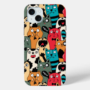 The crowd of cats iPhone 15 mini case