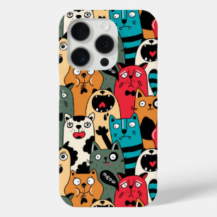 The crowd of cats iPhone 15 pro case