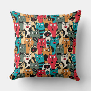 The crowd of cats cushion
