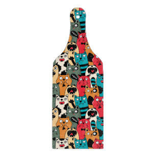 The crowd of cats cutting board
