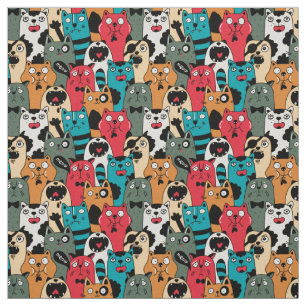 The crowd of cats fabric