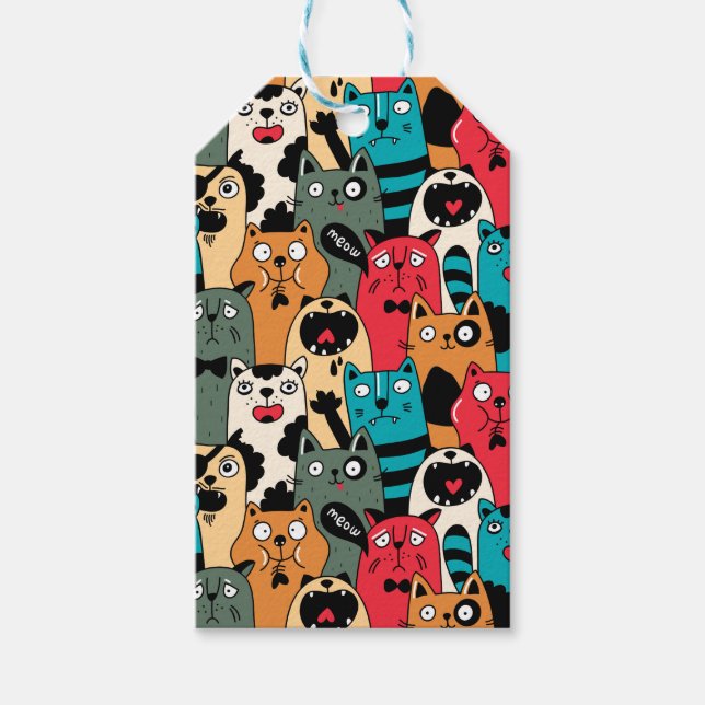 The crowd of cats gift tags (Front)