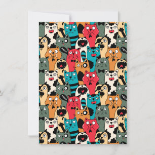 The crowd of cats invitation