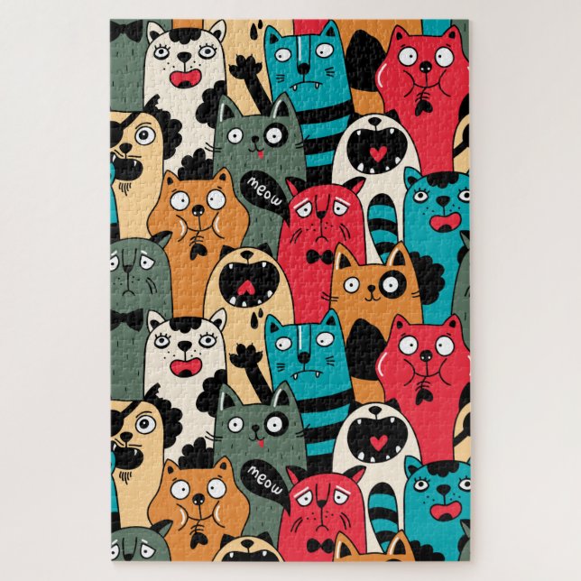 The crowd of cats jigsaw puzzle (Vertical)