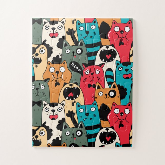 The crowd of cats jigsaw puzzle (Vertical)