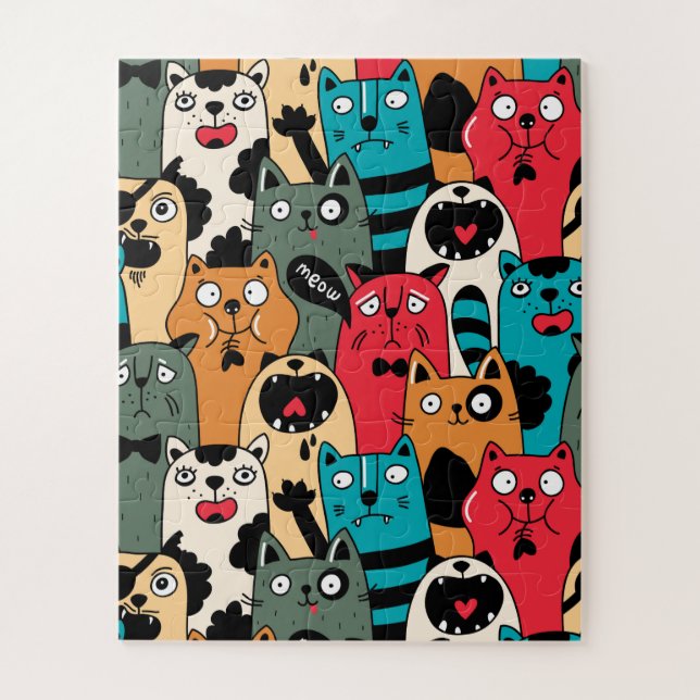 The crowd of cats jigsaw puzzle (Vertical)