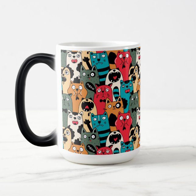 The crowd of cats magic mug (Left)