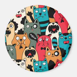 The crowd of cats magnet