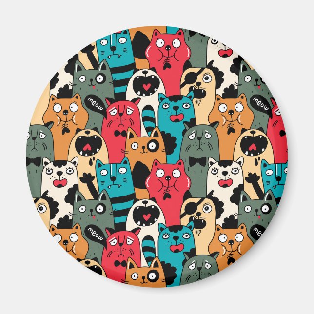 The crowd of cats magnet (Front)