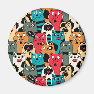 The crowd of cats magnet