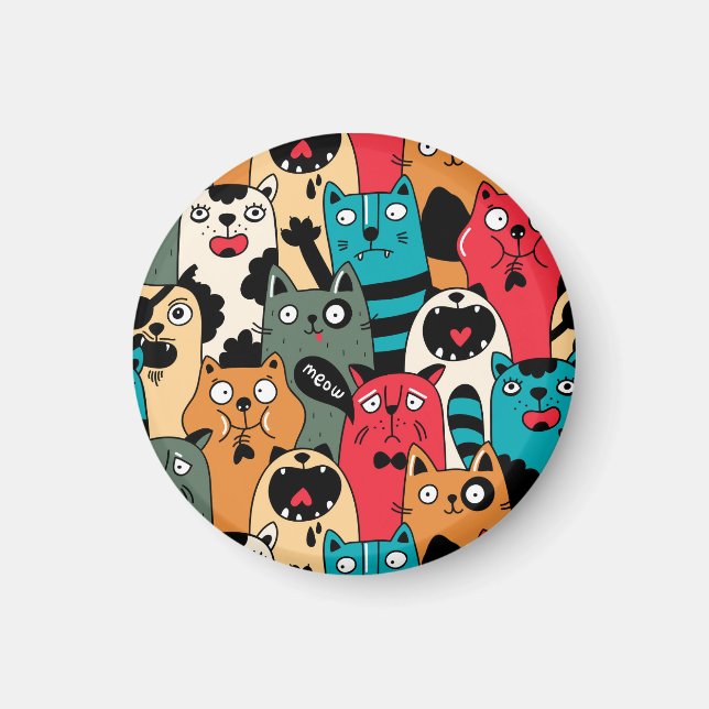 The crowd of cats magnet (Front)