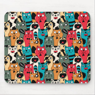 The crowd of cats mouse mat