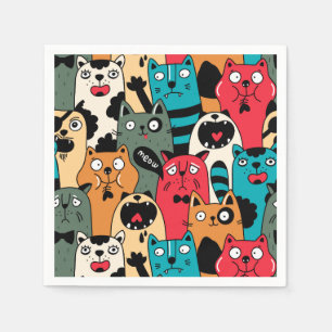 The crowd of cats napkin