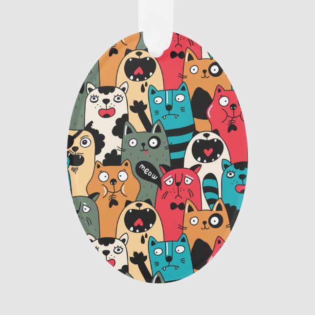The crowd of cats ornament (Front)